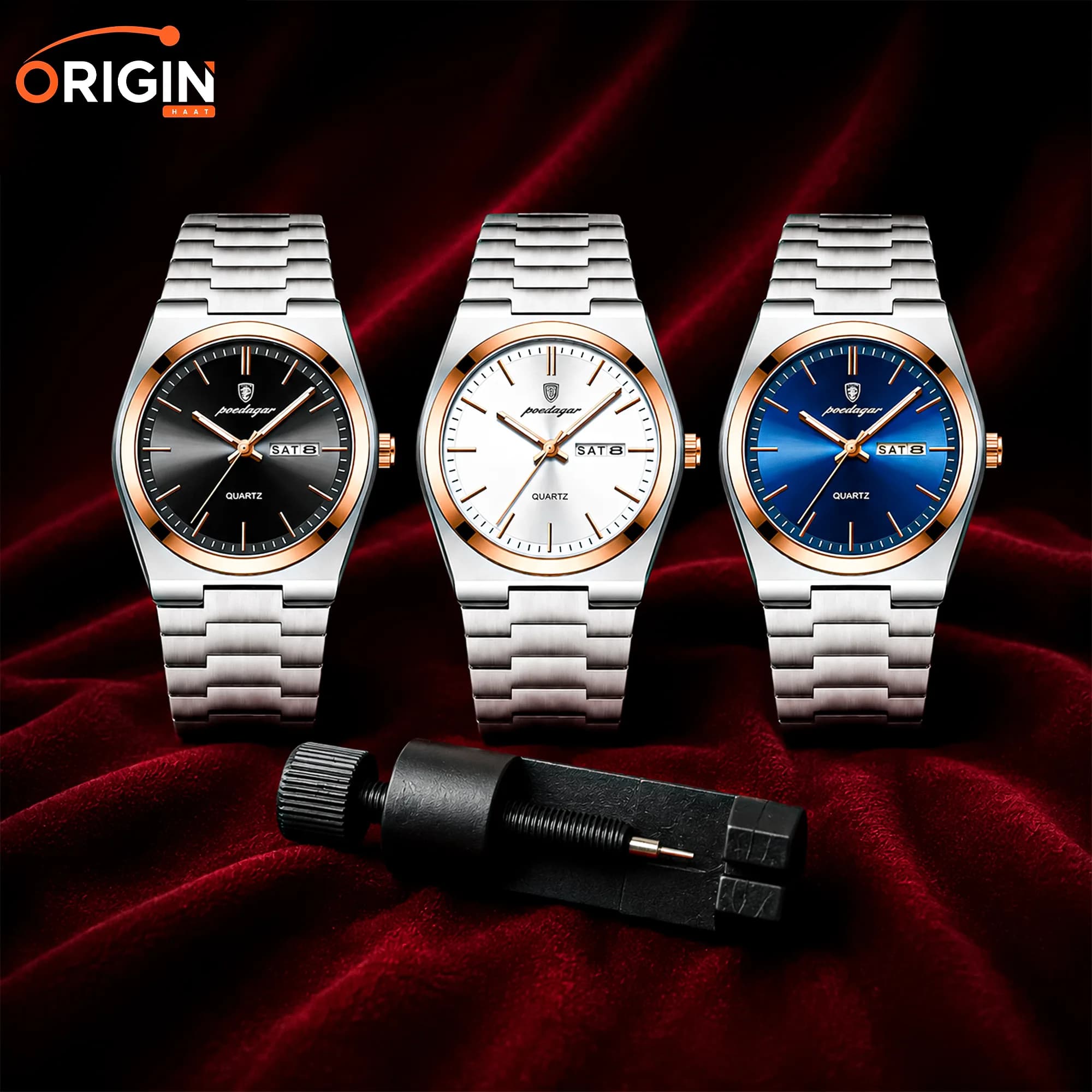 Poedagar 930 Men’s Stainless Steel Quartz Watches